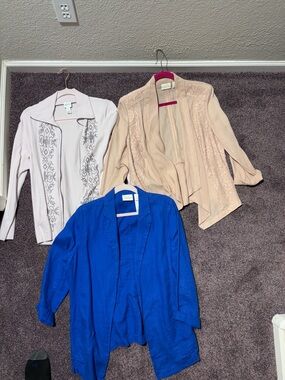 BUNDLE Chico's Blue Open Front Cardigan